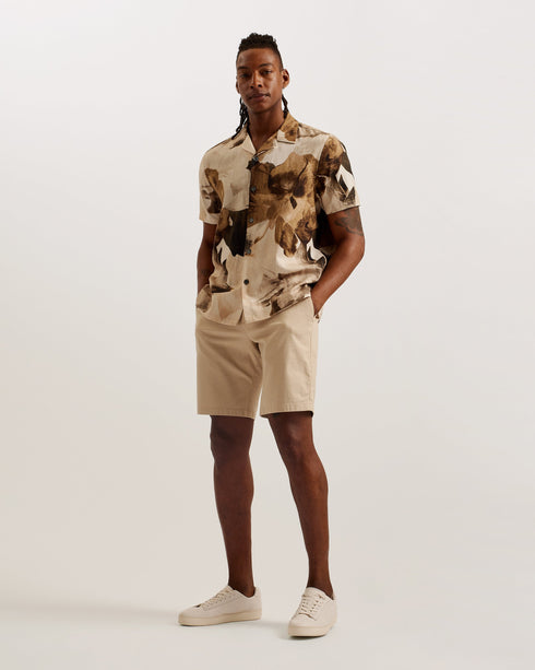 HENRIS-Shirts-SS Relaxed Linen Blend Floral Shirt- Ted Baker Romania